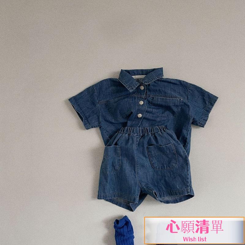 🍓優質寶寶短袖牛仔套裝 寶寶套裝 嬰兒套裝 嬰兒上衣 寶寶上衣 男嬰兒衣服 寶寶短袖 寶寶衣服 嬰兒短袖 嬰兒衣服 幼