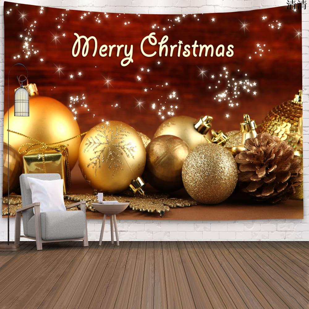 聖誕節掛布聖誕節耶誕節季節裝飾佈置聖誕樹歐美北歐風ins房間壁佈網紅直播拍攝背景布床頭牆布節慶派對汽球掛畫清清