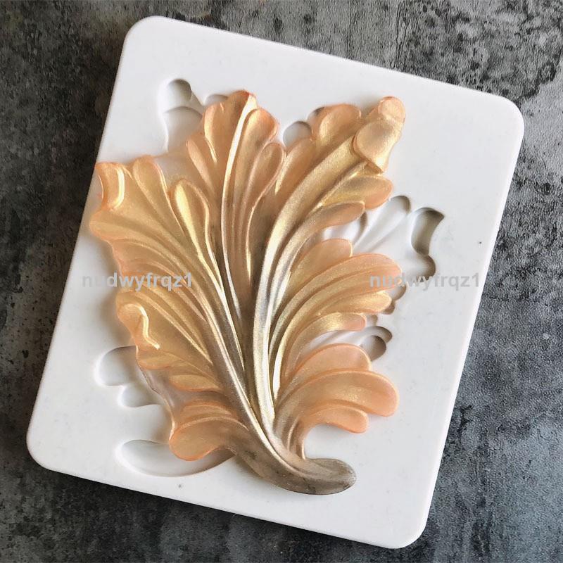 臺灣熱賣🔥🔥歐式浮雕花紋花瓣蕨葉蛋糕裝飾液態硅膠模具翻糖黏土154