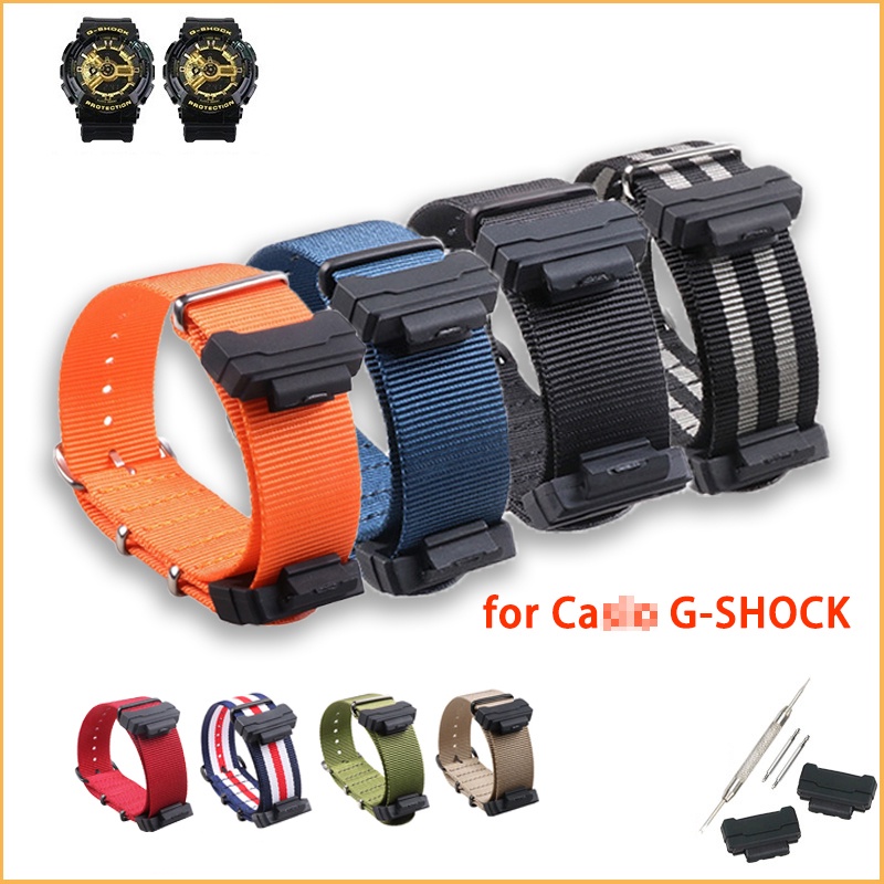 錢記-16毫米尼龍手錶帶適用於卡 西歐G-SHOCK GA100 GA200 GLX5600 G5600e DW5600