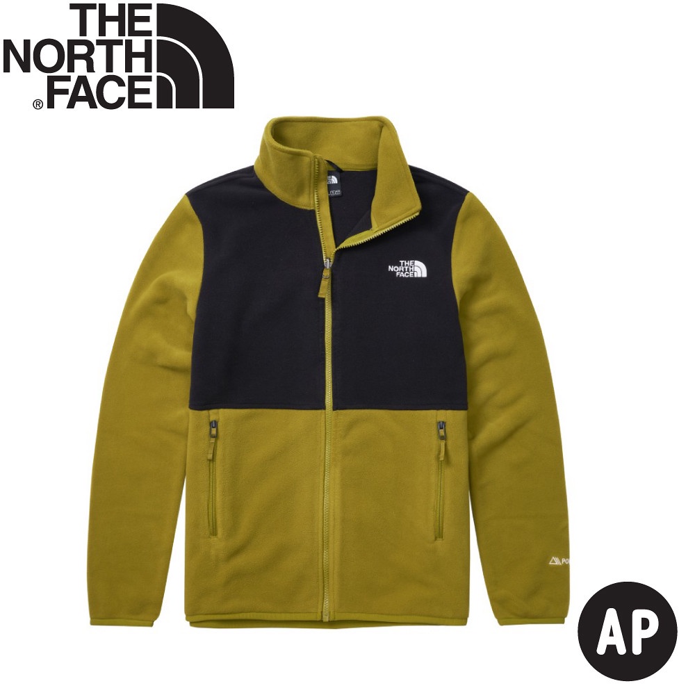 【The North Face 男 可套式刷毛保暖外套 AP《硫磺綠》】83OL/刷毛中層/立領保暖/登山