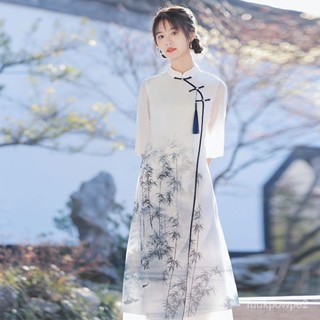 🔥臺灣出貨 改良奧黛旗袍 倒大袖復古少女茶服 年輕款中國風女裝 少女旗袍 復古 改良式旗袍 民國風旗袍 旗袍洋裝