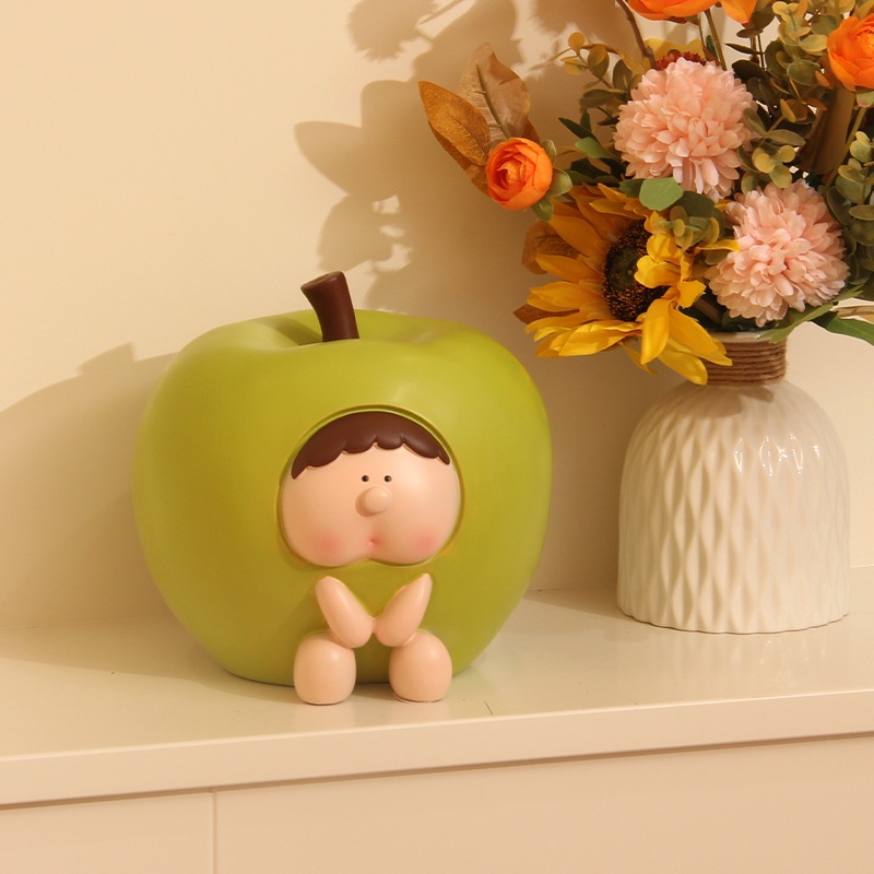 🐾花蓮免運🐾創意奶油風蘋果梨子儲蓄罐兒童水果存錢罐桌面治愈裝飾品可愛擺件