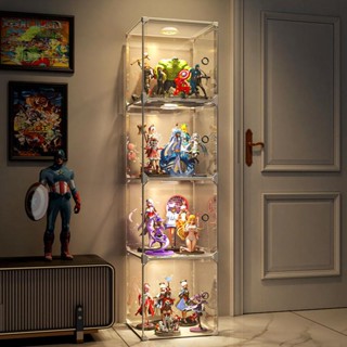全透明手辦展示櫃 樂高展示架 玩具收納盒 家用模型盲盒高達陳列展櫃 透明展示櫃 公仔收納盒 公仔展示盒 書本防塵收納