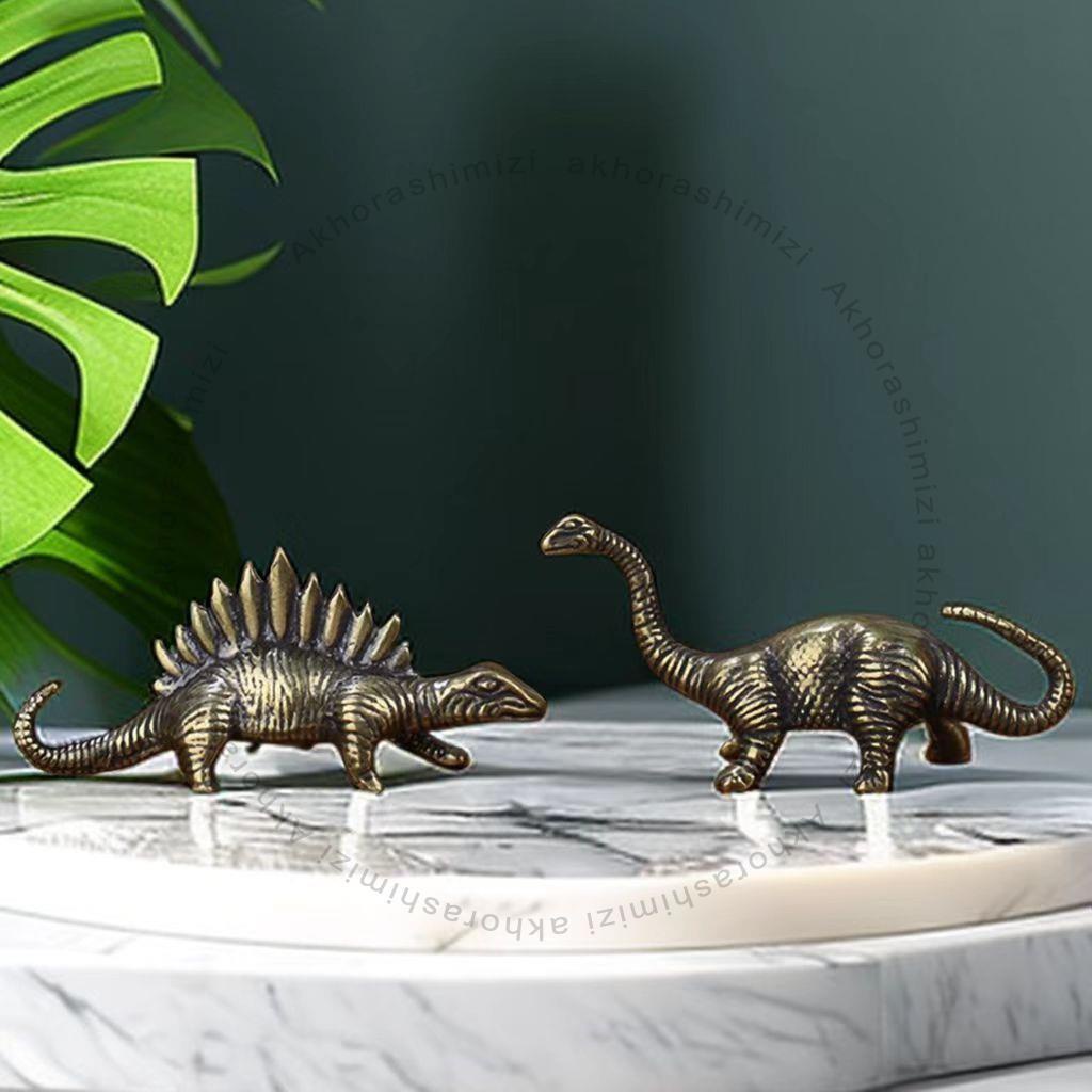 ＃仿古銅恐龍擺件 工藝品手把件 恐龍書桌擺件 茶桌小擺件 金屬裝飾玩具 裝飾擺件163222828