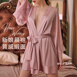 【睡美人】臺灣現貨速發 H034 緞面蕾絲睡袍 睡袍 浴袍 晨袍 新娘晨袍 伴娘晨袍 性感睡衣 女生睡衣 睡衣 蕾絲性感