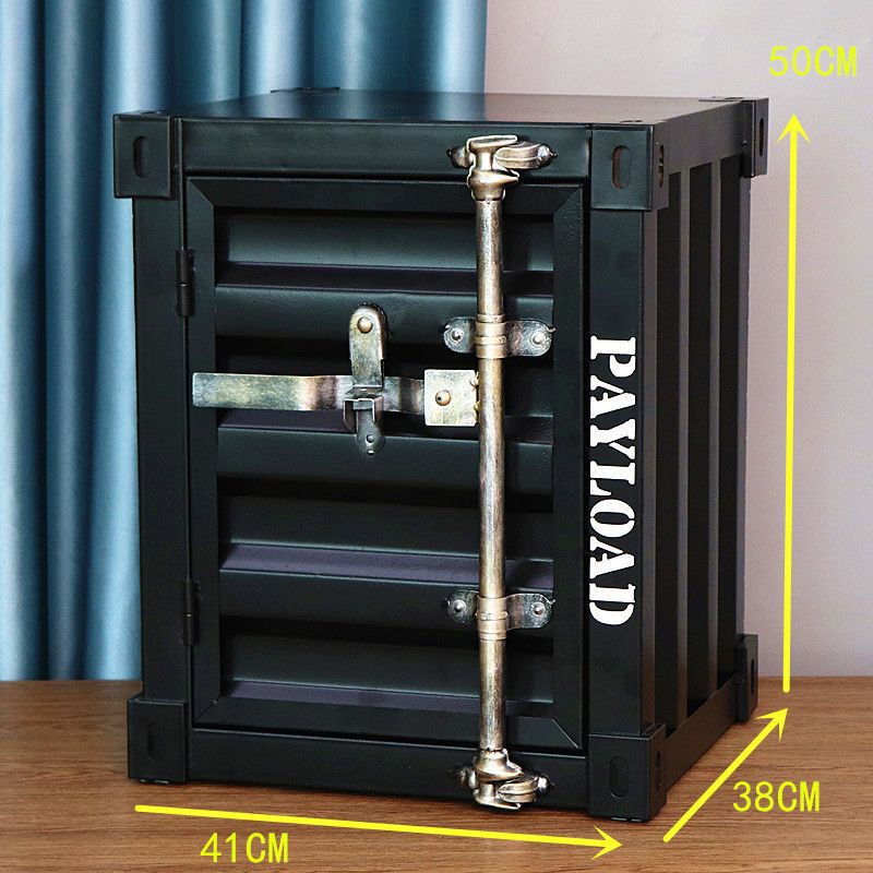 工業風集裝箱櫃子集裝箱櫃子工業風儲物櫃儲物櫃鐵藝床頭櫃裝飾創意擺件小櫃子小型收納櫃 床頭櫃 抽屜櫃 置物櫃 邊櫃 收納櫃