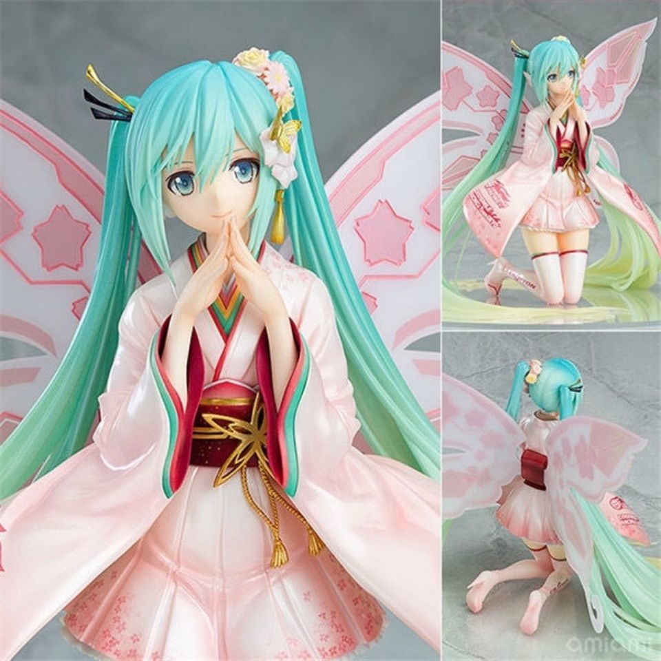 XINHAO 優質版 新款 初音未來 粉色妖精 應援 和服 賽車 手辦 模型 擺件