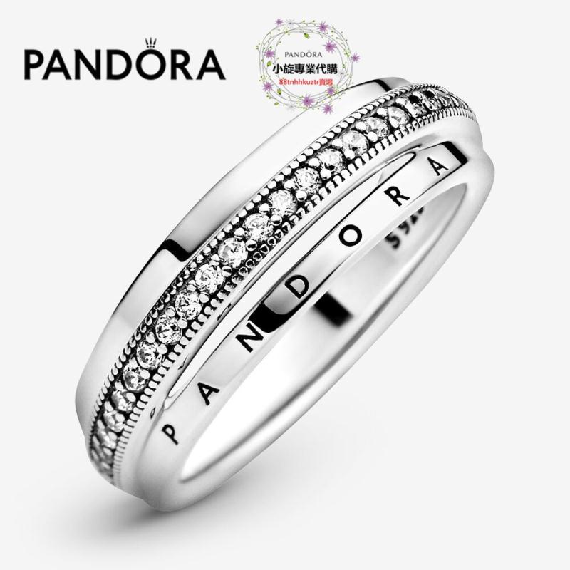 小旋正品代購PANDORA潘朵拉925銀密鑲三環戒指女199040C01
