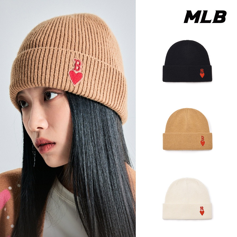 歐美代購 免稅正品 MLB 針織毛帽 Heart系列 紅襪/洋基隊 (3ABNM1036-三色任選)【官方旗艦店】