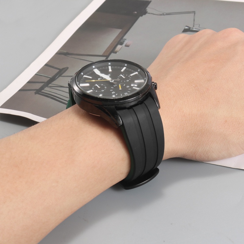 現貨好品質弧口橡膠錶帶代用歐米茄萬國天梭美度精工勞力士綠水鬼矽膠手錶帶