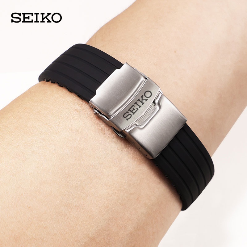 現貨好品質SEIKO精工手錶帶男適配綠水鬼 5號雞尾酒 登山者條紋折迭扣手錶帶