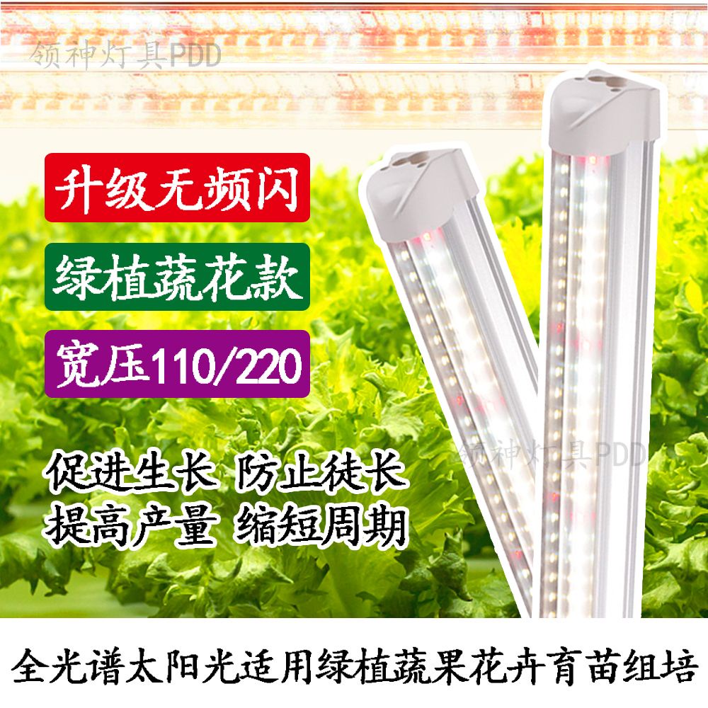 太陽光植物生長補光燈管T8 全光譜LED組培綠植蔬菜水果花卉育苗燈