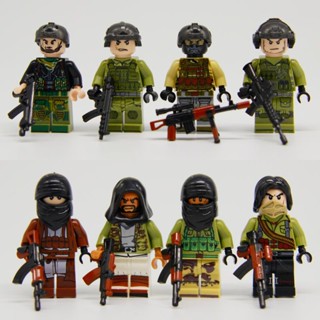 現代軍事相容樂高小顆粒積木吃雞人物Ak 98k禮物男孩武器配件場景透過BSMI認證：M57088