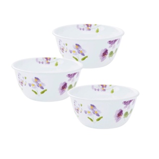 【康寧 CORELLE】450ml中式碗三入組-紫霧花彩