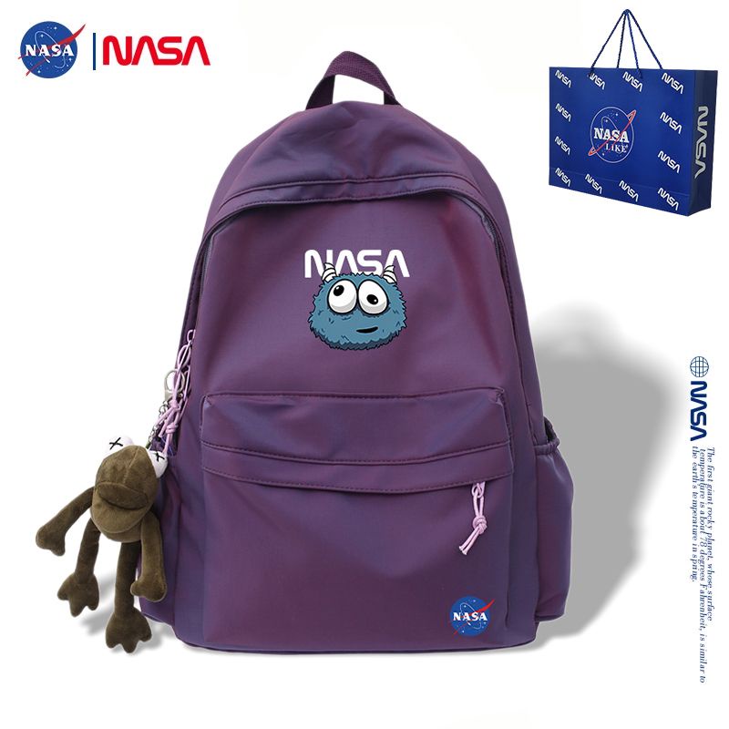 美國NASA聯名潮牌後背包女生輕便大容量背包時尚情侶學生書包男