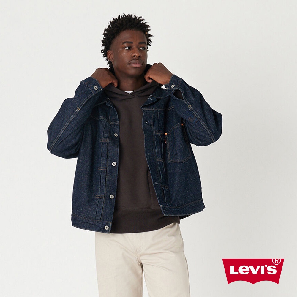 Levis 牛仔外套 Type 1復古寬鬆版 精工深藍染水洗 口袋細節 寒麻纖維 男 A3174-0002 人氣新品