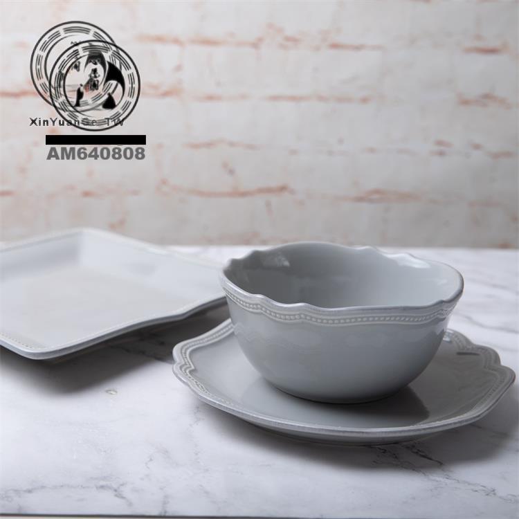 🌟熱銷靚品🌟美國Lenox珍珠系列花邊杯子碗西餐浮雕餐具盤子碟子家居廚房