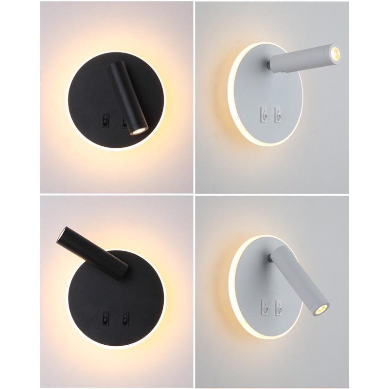 原[高雄燈飾]💡現貨💡可USB充電 室內壁燈 床頭壁燈 現代簡約室內床頭壁燈牆燈可旋轉LED鋁材閱讀燈