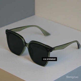 🔥韓版眼鏡🔥2023新款韓版方形綠色墨鏡明星款素顏大臉顯瘦防紫外線太陽眼鏡