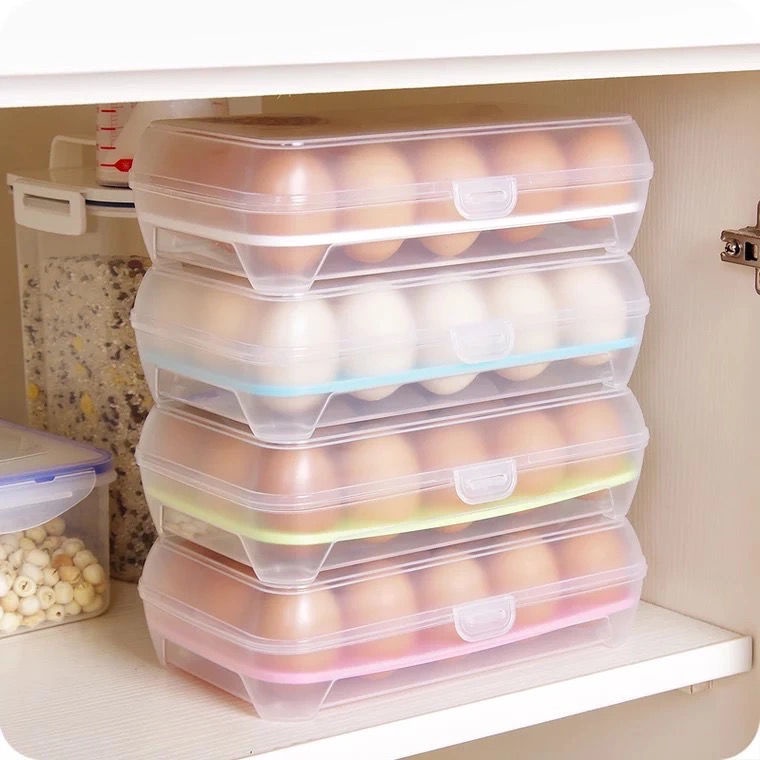 精選優品 廚房15格放雞蛋的收納盒冰箱用雞蛋保鮮盒多層雞蛋盒塑料裝雞蛋托