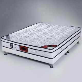 YoStyle 德蒙三線天絲棉乳膠獨立筒床墊+床架-單人3.5尺/雙人5尺/雙人加大6尺 專人配送