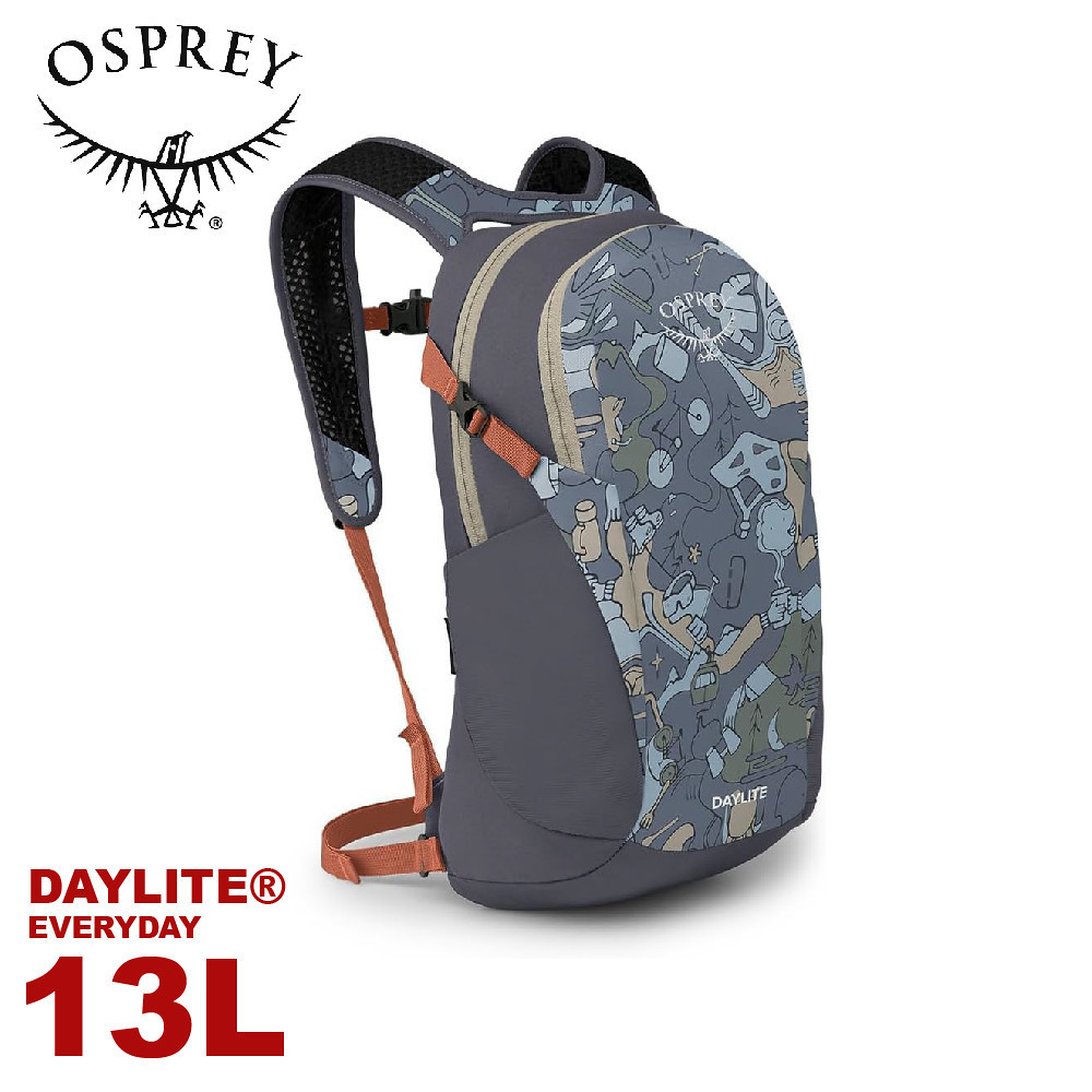 【OSPREY 美國 Daylite 13L 輕量多功能背包《享樂灰》】隨身背包/攻頂包/自行車日用包