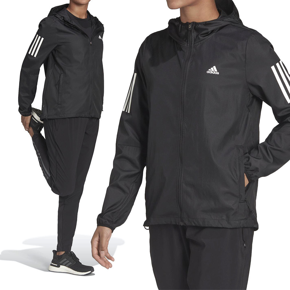 Adidas 女 黑 運動 休閒 口袋 反光 連帽外套 外套 H59271