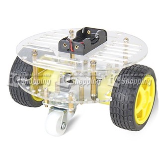 iCShop Arduino 智慧小車套件(圓形) 含輪子 底盤 雙層 避障 圓底 自走車