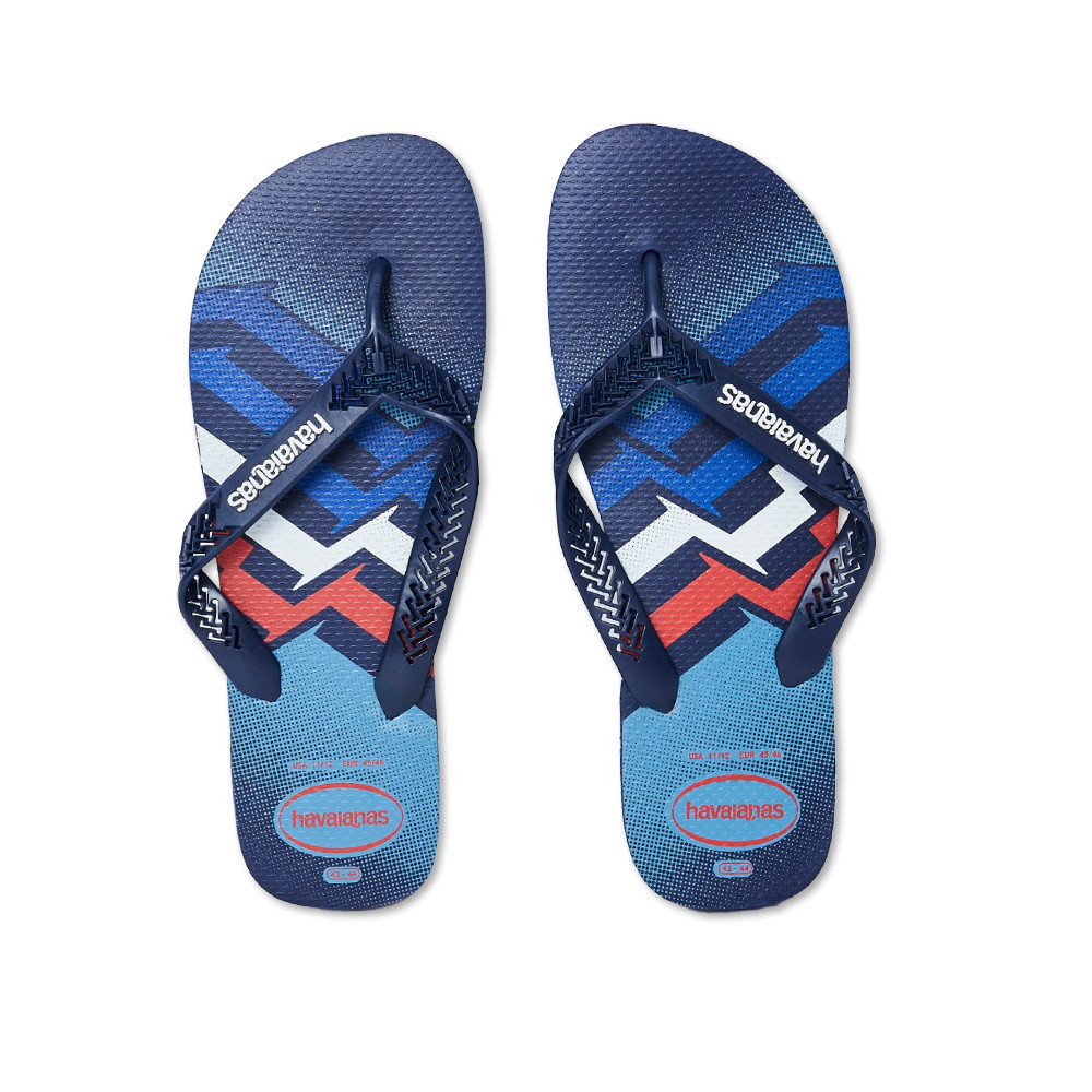 Havaianas Power Light 男鞋 藍色 幾何 透氣鞋帶 夾腳拖 人字拖 拖鞋 4146929-0555M