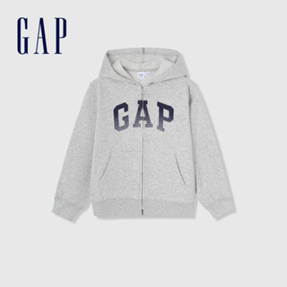 Gap 男童裝 Logo連帽外套-灰色(429331)