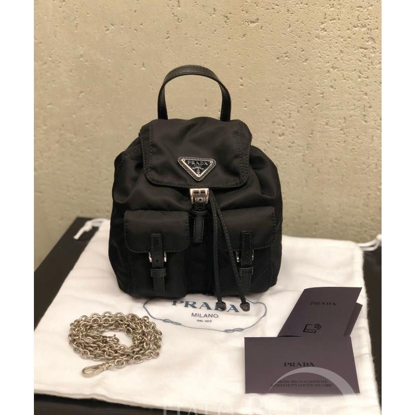 心上二手 Prada 普拉達 minibackpack小書包 1BH029 尼龍降落傘材質 迷你 雙肩包 後背包 黑色