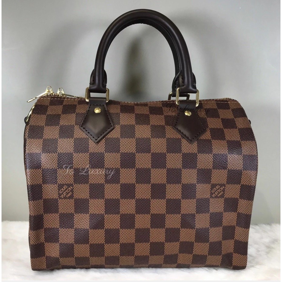 心上二手 LV 路易威登 LOUIS VUITTON SPEEDY 25 棋盤格波士頓包 N41368 枕頭包 醫生包