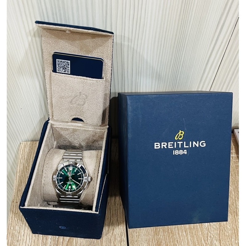 Breitling 全新鋼鐵人A32398 綠色GMT 不銹鋼手錶
