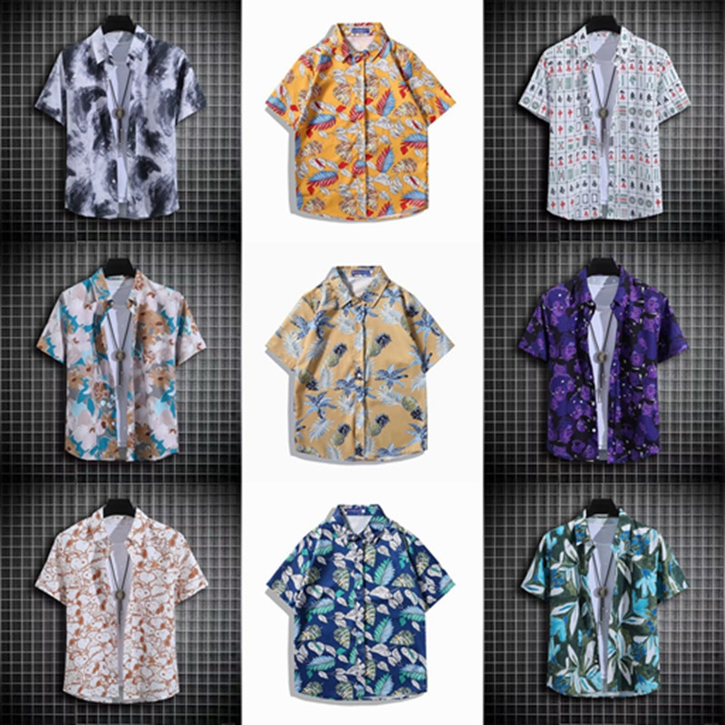 多款選擇 M-5XL 花襯衫 夏威夷度假風短袖 滿版花襯衫不規則 植物花襯衫 短袖襯衫 寬鬆襯衫 男生衣著 情侶襯衫