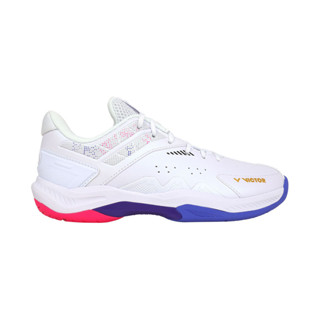 VICTOR 男女專業羽球鞋-4E ( 訓練 運動 羽毛球 U型楦 勝利「P8500TD-AJ」 白靛紫粉金