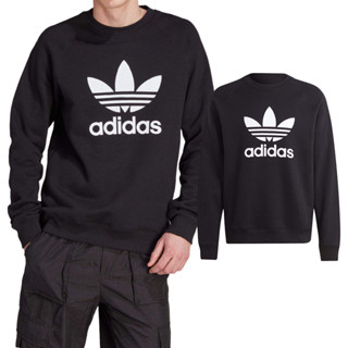 Adidas OG Trefoil Crew 男款 黑 三葉草 基本款 棉質 休閒 大學T 長袖 IM4500