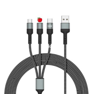三合一 數據線 華為 6A 超級快充 66W 一拖三 充電線 Type C QC 3.0 18W 快充 適用蘋果安卓手機