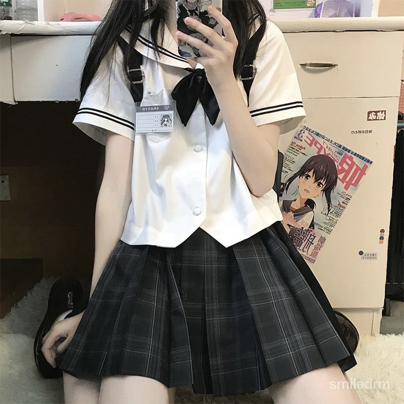 【砂糖の時光】花韆豬原創星嶼高水手領襯衫夏服水手服JK製服日係短款上衣襯衣