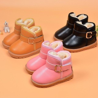 girl kids winter fur boots flat shoes snow boot baby child