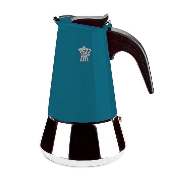 台灣現貨 義大利《GHIDINI》Pezzetti不鏽鋼摩卡壺(藍4杯) | 濃縮咖啡 摩卡咖啡壺