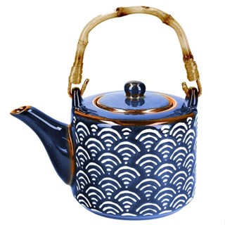 台灣現貨 美國《Mikasa》Satori瓷製茶壺(浪紋500ml) | 泡茶 下午茶 茶具