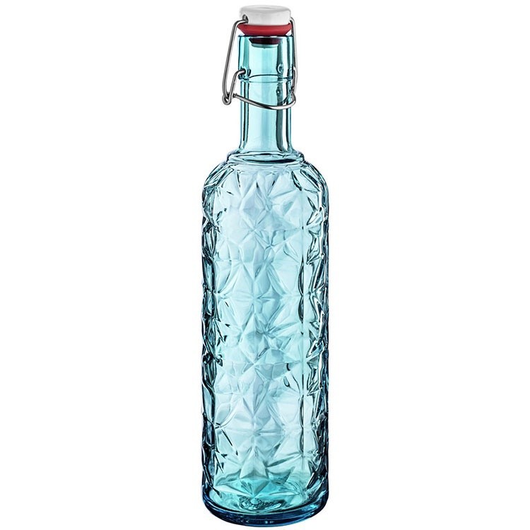 台灣現貨 德國《Vega》Nala扣式密封玻璃水瓶(藍1L) | 水壺