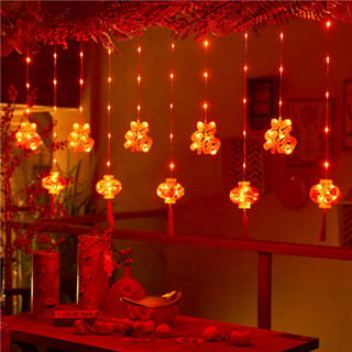 木棉花 led彩燈新年紅燈籠閃燈串燈滿天星家用過年房間裝飾春節氛圍布置