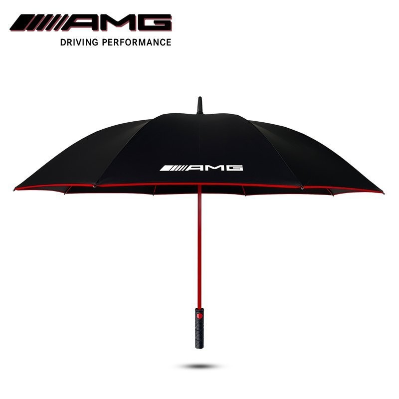 奔馳賓士AMG雨傘輪胎手柄大長傘全自動折疊紅色骨汽車運動係列原裝廠
