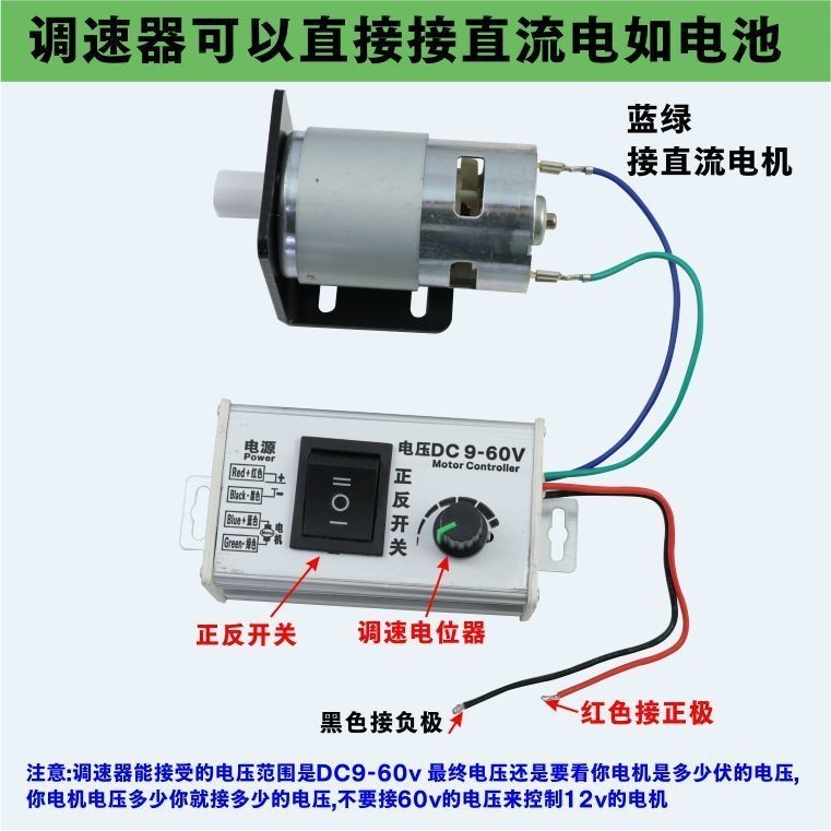 775直流有刷電機正反轉調速器DC12v24V895轉速馬達無極調速