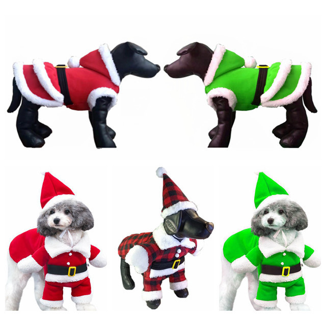 [CWYF]寵物變身裝狗狗衣服聖誕披風狗狗聖誕衣服聖誕老人狗狗站立裝模特