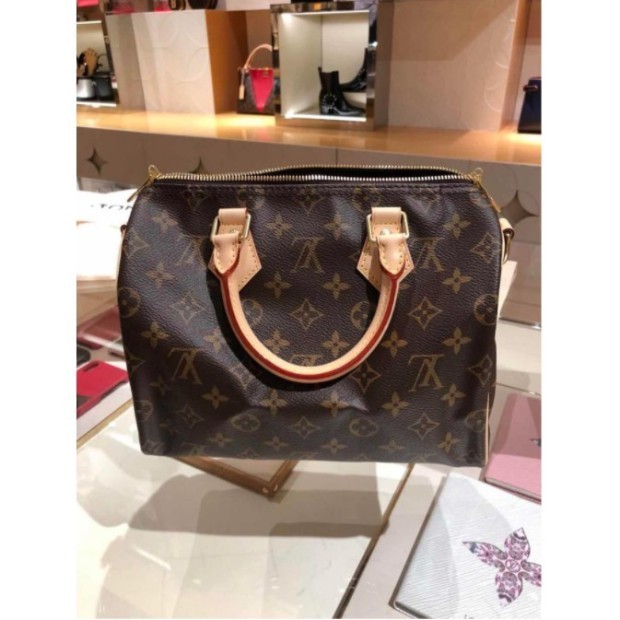 二手 LV LOUIS VUITTON SPEEDY 25 棋盤格波士頓包 枕頭包 醫生包 N41368