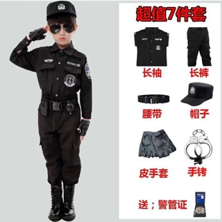 2024特價👣兒童警官服裝警男童小軍裝特警特種兵套裝備幼兒園兒童節扮演服裝 5HLW