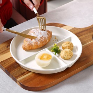 爆款熱賣 北歐ins風分格陶瓷餐盤早餐減脂盤子定量餐盤一人食三格餐具 OXIM